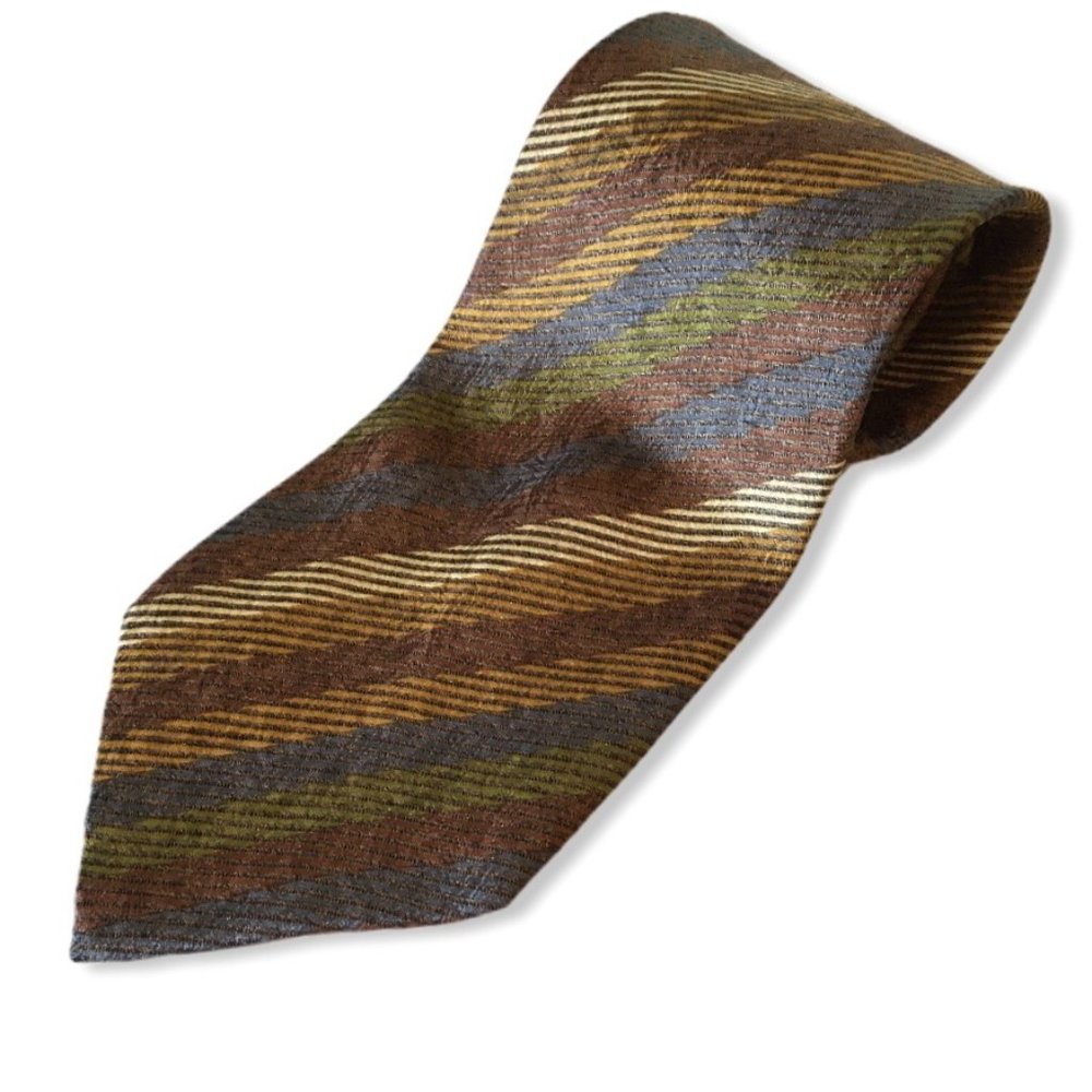 🌞3/25  Echo | Men's Tie Brown Gold Stripes